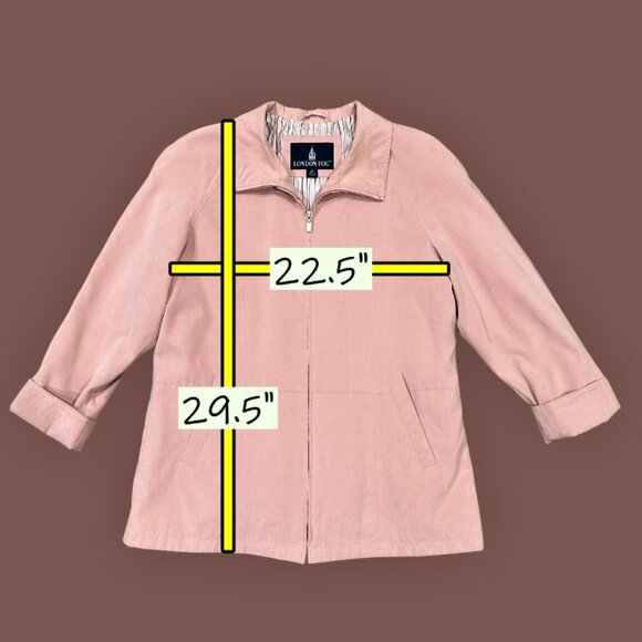 London Fog Womens Lightweight Zip-up Jacket Blazer Size M Petite Pink Lined - Picture 12 of 12